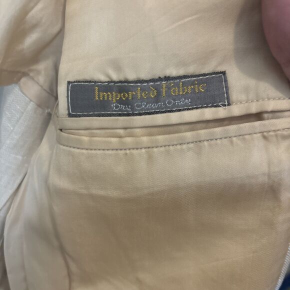 Vintage 1950 Abercrombie & Fitch Oatmeal Irish Linen Coat Crested Blazer Rare 40 - Picture 6 of 12